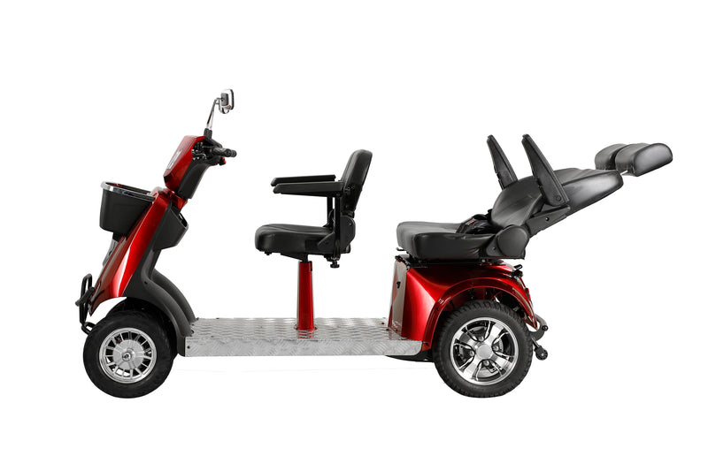 Electric Mobility Recreational Travel Scooter For Adults, Mobility Scooters For Seniors, 4 Wheel Powered Mobility Scooters - Red