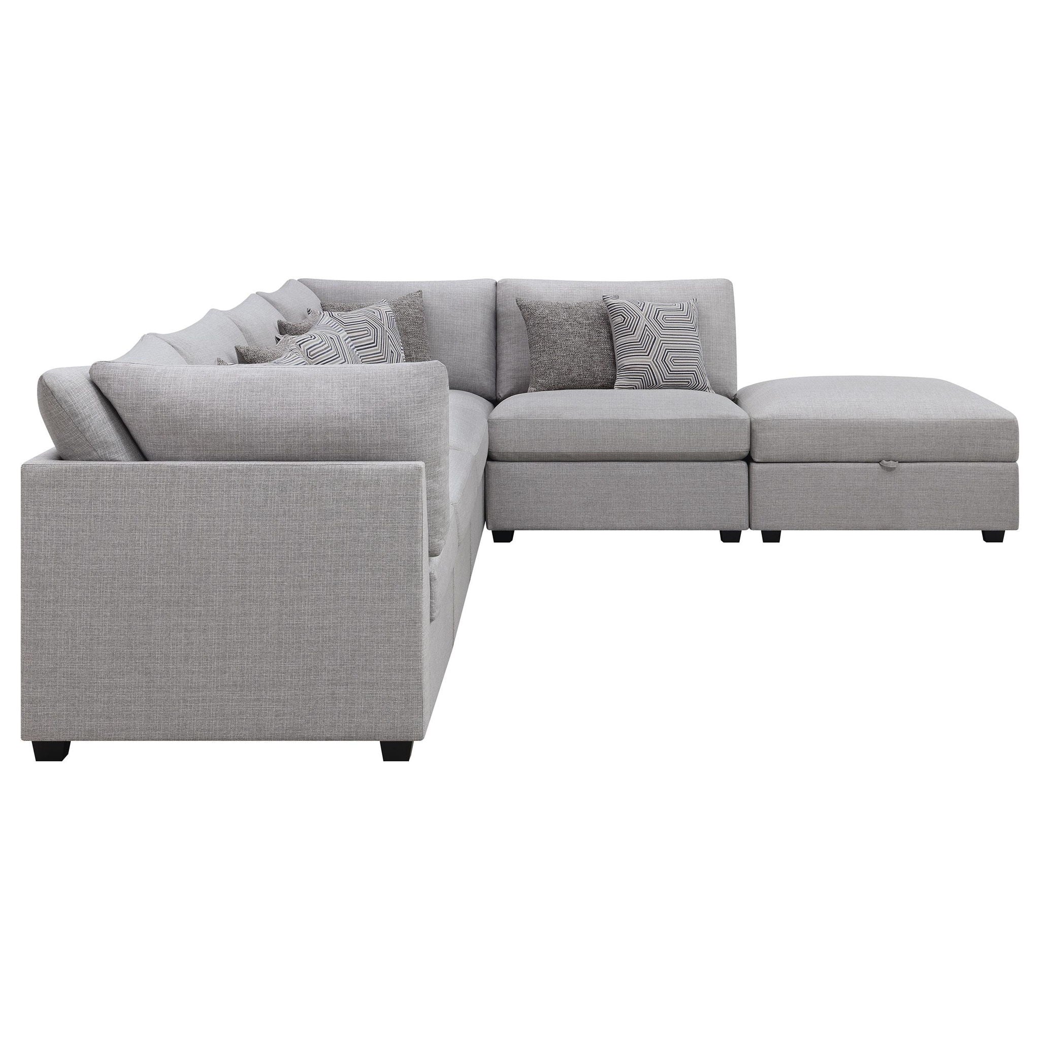 Cambria 6-piece Upholstered Modular Sectional Sofa Grey