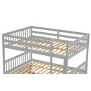 Full Over Full Bunk Bed with Trundle, Convertible to 2 Full Size Platform Bed, Full Size Bunk Bed with Ladder and Safety Rails for Kids, Teens, Adults,Grey (Old Sku:W504S00003)