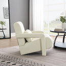 Modern Upholstered Accent Chair, Comfortable Linen Fabric With A Pillow For Living Room