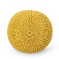 Bordeaux - Knitted Cotton Round Pouf Ottoman