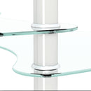 Transparent Oval Glass Coffee Table, Modern Table In Living Room Oak Wood Leg Tea Table 3-Layer Glass Table