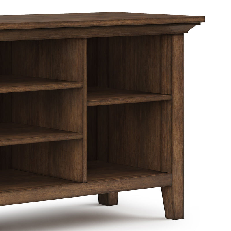 Redmond - TV Media Stand with Open Shelves - Rustic Natural Aged Brown