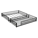 Bunk Bed Frame With Ladder And Safety Guardrails