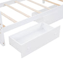 Loft Platform Bed With 7 Drawers And Full Guardrails, Modern L Shaped Space Savin