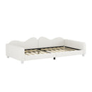 Upholstered Daybed, Sherpa Fabric Sofabed With Cloud-Shaped Backrest