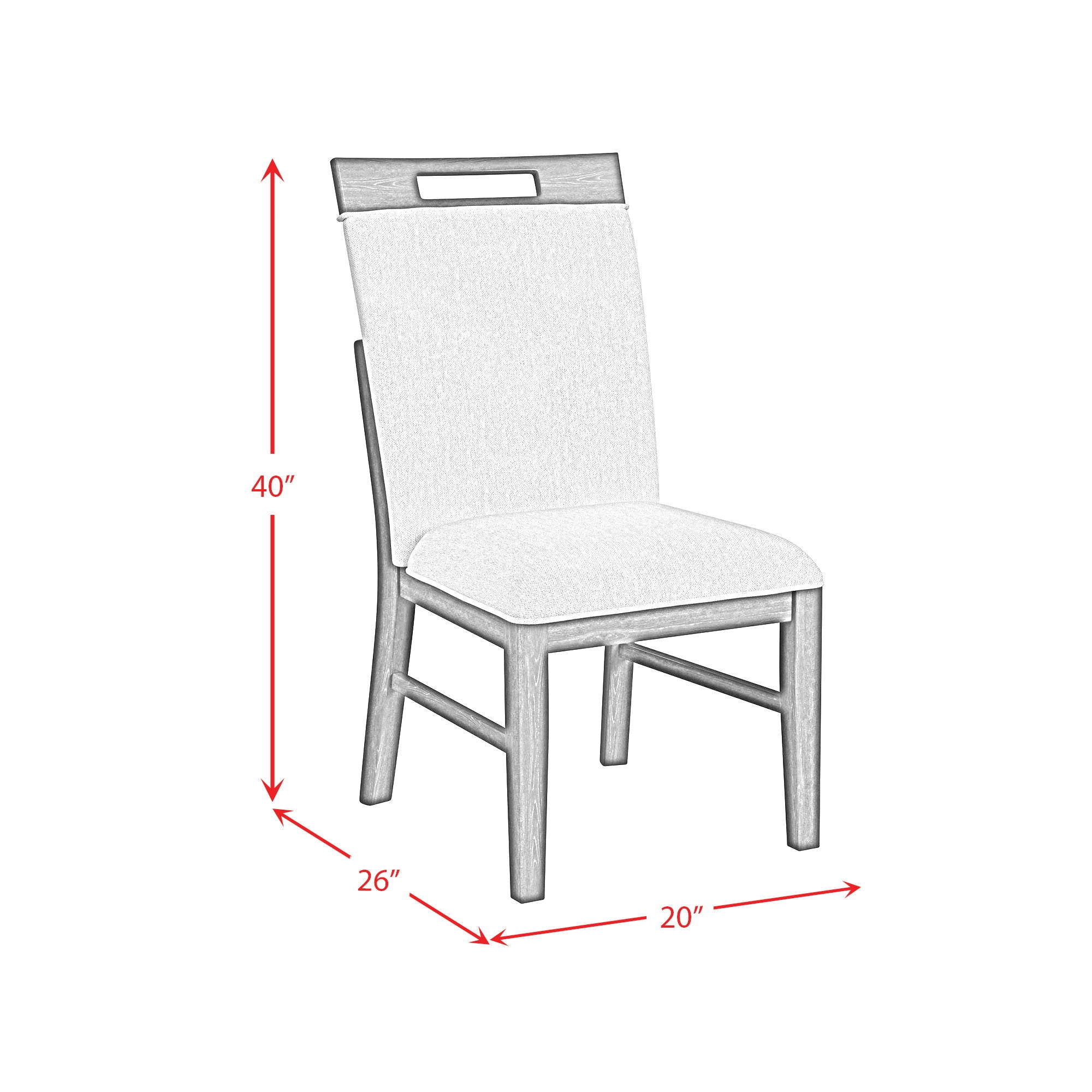 Transcend - Dining Side Chair With Fabric (Set of 2) - Charcoal And Light Gray