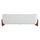 Contemporary Boucle Sherpa Sofa With Birch Wood Legs