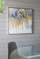 Modern Oil Painting, Square Framed Wall Art For Living Room Dining Room Office - Multicolor