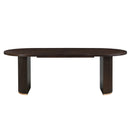 Modern Rustic Oval Dining Table Double Pedestal - Espresso
