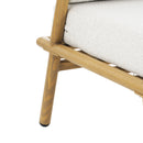 La Fiora - Outdoor Patio Iron Club Chair (Set of 2) - Off White / Teak