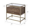 Knave - Accent Table - Walnut & Champagne Finish - Atlantic Fine Furniture Inc