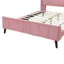 Queen Size Upholstered Platform Bed, Velvet, Pink