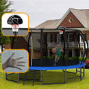 Outdoor Trampoline For Kids And Adults, Pumpkin Trampolines With Curved Poles, Heavy Duty Trampoline Anti-Rust Coating Astm Approval - Blue