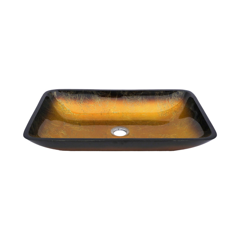 Gradient Tempered Glass Vessel Sink With Pop-Up Drain