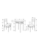 Dining Table Set Small Round 3 Pieces Set - Black