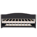 Upholstered Daybed Sofa Bed With Trundle Bed And Wood Slat