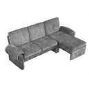Convertible Futon Sofa Bed With Adjustable Backrest, Reversible Chaise Lounge And 2 Removable Armrest Pillows