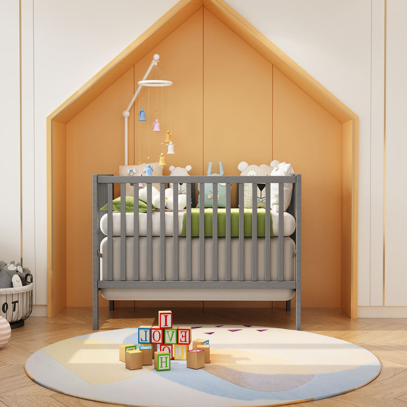 Crib 5 In 1 Convertible, Converts From Baby Crib To Toddler Bed, Fits Standard Full Size Crib Mattress