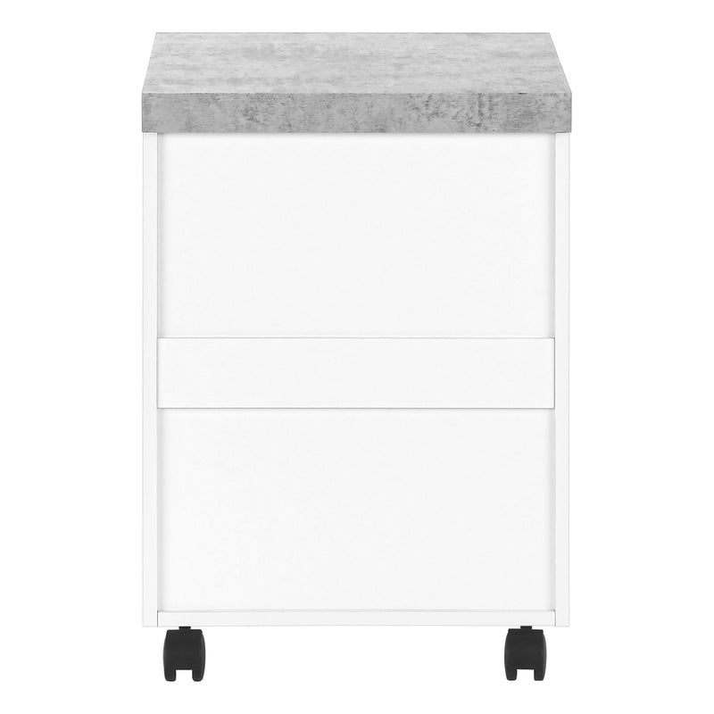 File Cabinet, Rolling Mobile, Storage Drawers, Printer Stand, Office, Cement Contemporary & Modern - White