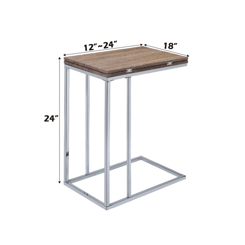 Danson - Accent Table - Weathered Oak & Chrome