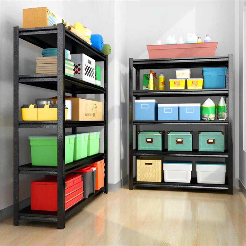 Tall Metal Shelves With Removable Dividers Are High Capacity And Load Bearing For Garages, Kitchens And Offices