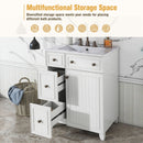 Transitional Style Bathroom Vanity Cabinet With Ceramic Sink