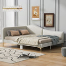 Upholstered Daybed With Headboard And Armrest, Support Legs
