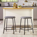 Modern Simple Counter Stool With Upholstered Seat (Set of 2)