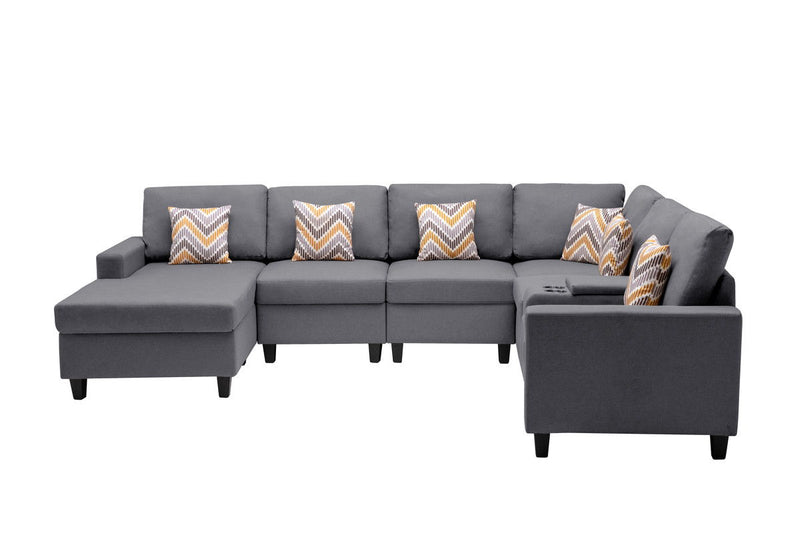 Nolan - 7 Piece Sectional Sofa With Pillows And Interchangeable Legs