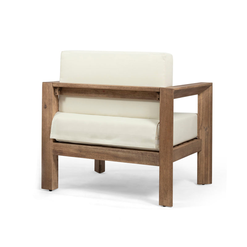 Outdoor Club Chair With Cushion And A Shape Legs - Beige