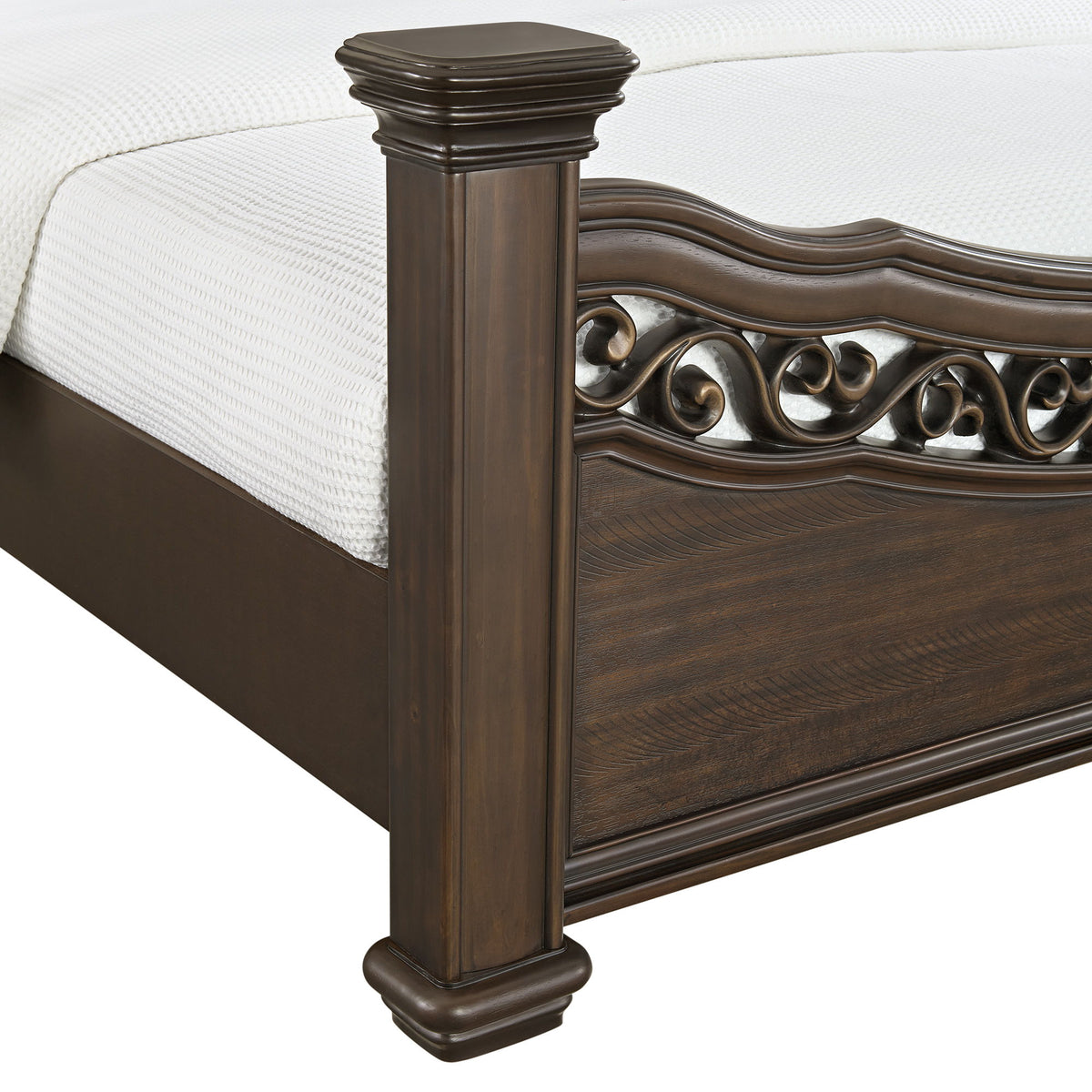 Brunswick Panel Bed in Dark Brown by Elements International, view 4