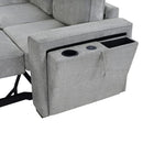 Convertible Sectional L-Shaped Sofa With Dual Pull-Out Sleepers, Flip-Top Table, USB Ports, Cup Holder & Storage