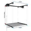 Overhead Garage Storage Rack 4 X 4 Ft For High Ceilings, With Safety Lock - Black