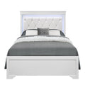 Shaker - 5 Pieces Bedroom Set With Crystal Inspired Tufted Headboard And LED Lighting