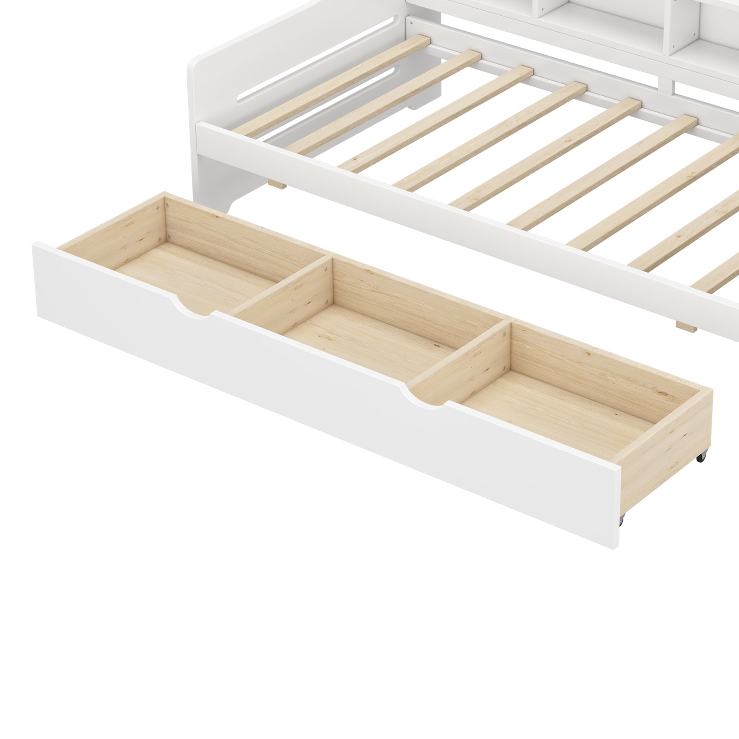 Twin Size Wooden Day Bed with 3 Trawers for Guest Room, Small Bedroom, Study Room, White - Atlantic Fine Furniture Melbourne FL