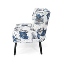 Elegant Classic Upholstered Loveseat With Curved Backrest