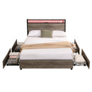 Full Bed Frame, Storage Headboard with Charging Station, Solid and Stable, Noise Free, No Box Spring Needed, Easy Assembly
