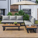 Outdoor Sectional Sofa Set With Adjustable Reclining Seats
