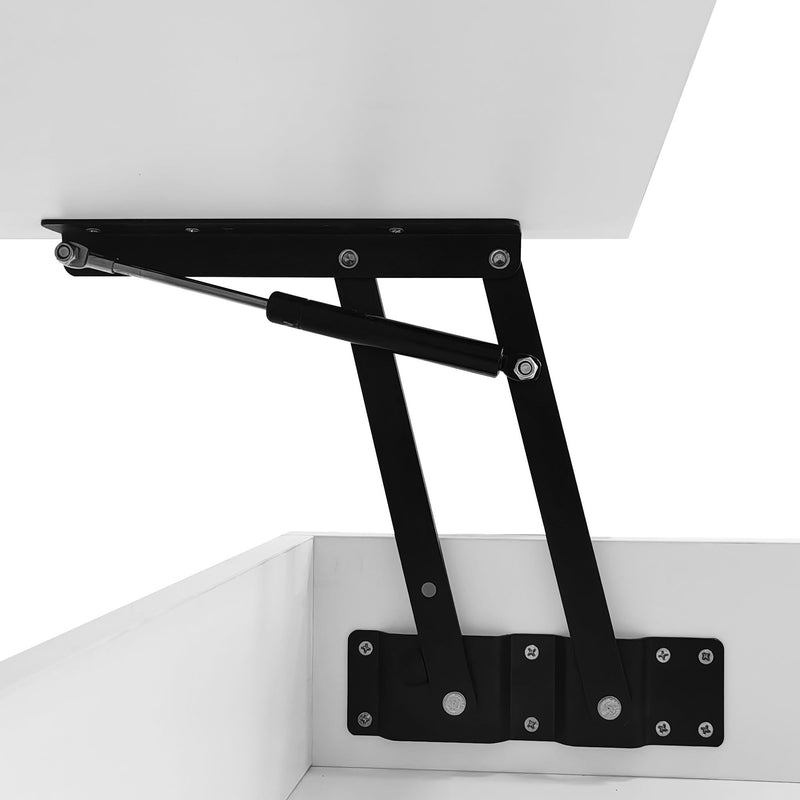 Lift Top Coffee Table With 2 Drawers, Hidden Space And LED Lights For Living Room
