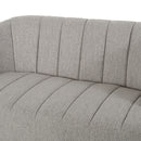 Modern Loveseat With Channel Stitching And Iron Legs - Light Gray