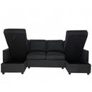 Convertible Sectional Sofa With Storage Chaise Lounges And USB Ports