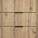 Modern 6 Drawer Cabinet With Metal Rounded Corners And Exquisite Handles Multi Functional Storage - Natural Wood