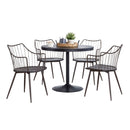 Dakota Winston - 5 Piece Contemporary Dining Set - Black / Brown / Dark Walnut