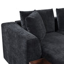Modern L Shaped Sectional Sofa With Chenille Upholstery And Wooden Storage