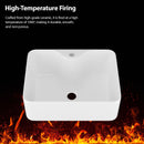 Rectangular Vessel Sink With Faucet & Drain - White / Black