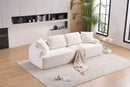 Compression Sofa: 4 Seater Combined Sofa, Crochet Yarn Fabric, Full Sponge Compression Sofa, Combined Sofa With 4 Pillows For Home Living / Home Furniture / Apartment - Beige