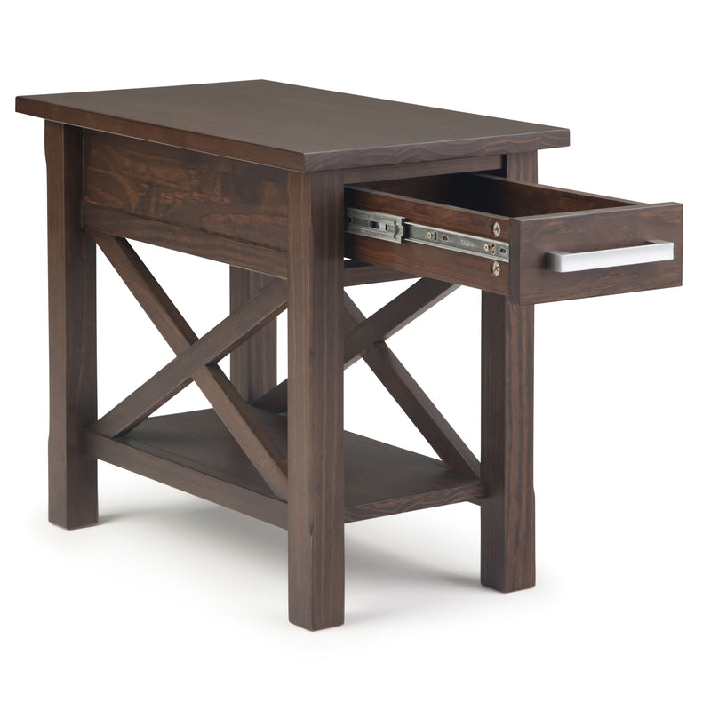 Kitchener - Narrow Side Table - Warm Walnut Brown