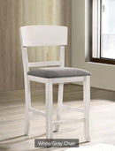 Two Toned Grey/Distressed White Upholstered Counter Stool *Set of Two*