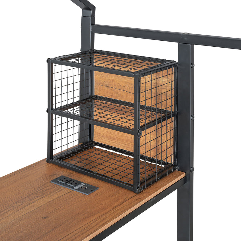 House Frame With Desk, Shelves, Power Outlets And USB Ports